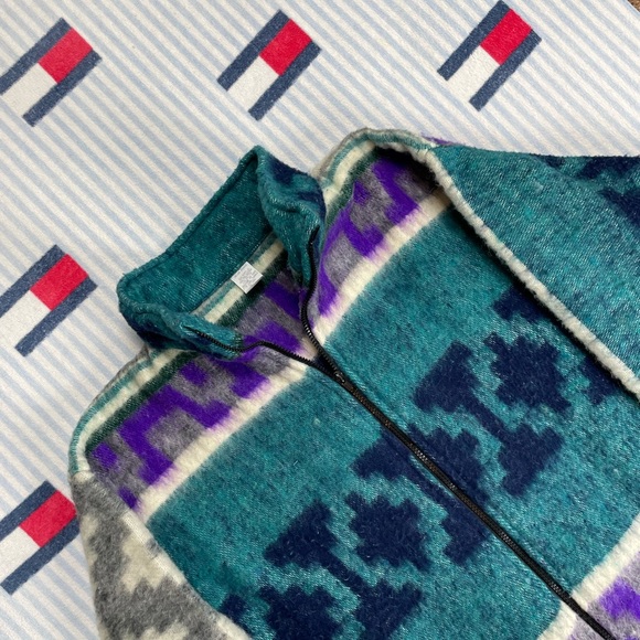 Vintage Molina Indian Drawin Aztec Navajo style full zip up jacket - Picture 3 of 9